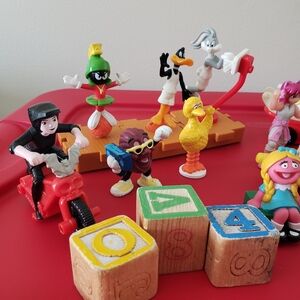 Assortment Of Vintage Cartoon Characters, Action Figures, Etc.